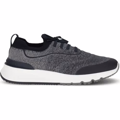 Brunello Cucinelli Gray Cotton Athletic Sneakers