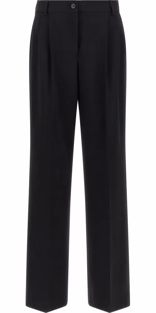 Dolce & Gabbana Black Virgin Wool Casual Pants