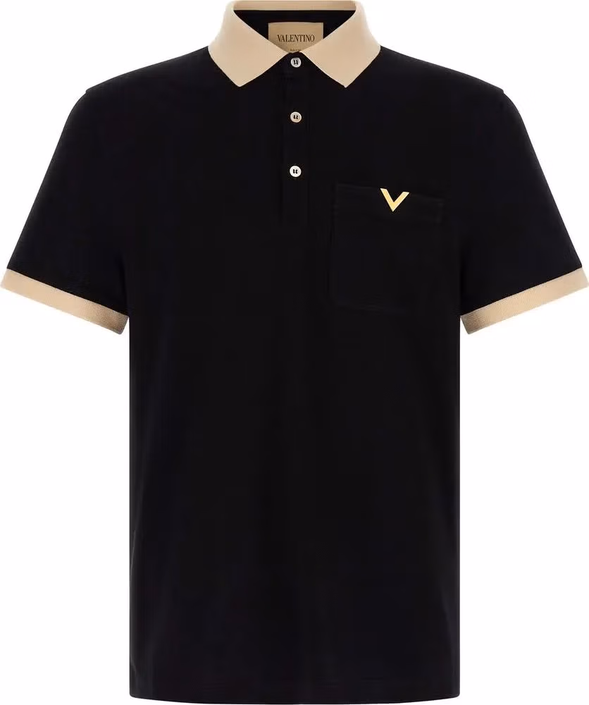 Valentino Garavani Bicolor Cotton Polo Shirt