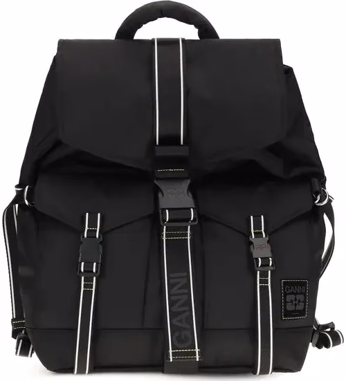 Ganni Black Recycled Polyamide Backpack