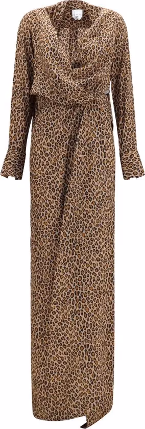 SA SU PHI Beige Silk Long Dress