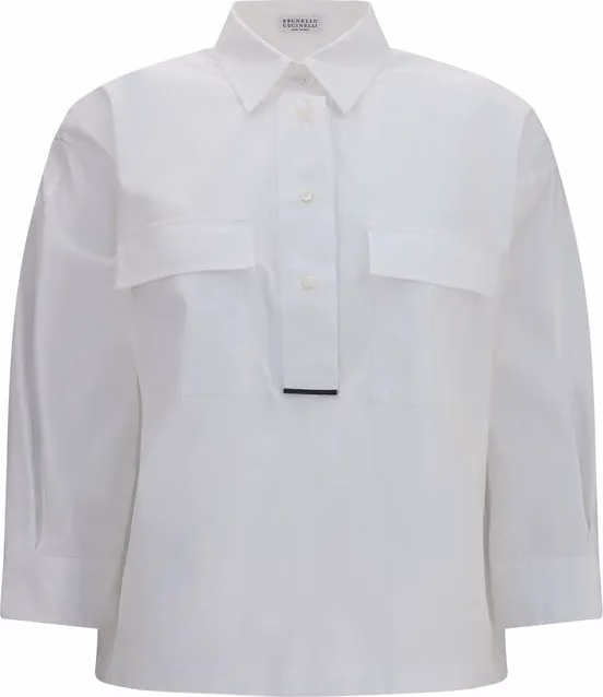 Brunello Cucinelli White Cotton Dress Shirt
