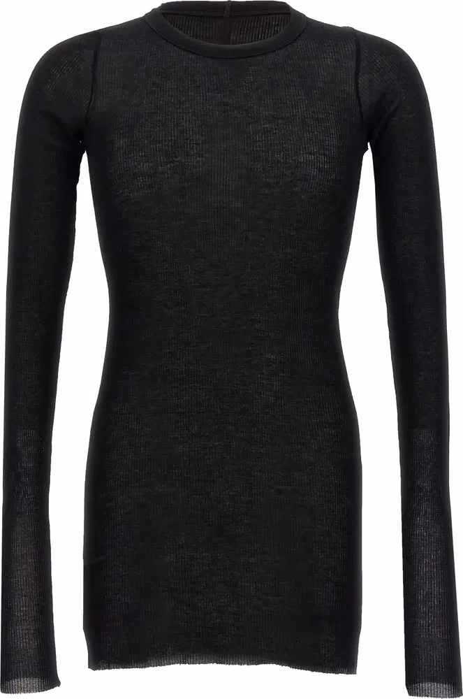 Rick Owens Black Viscose T-Shirt