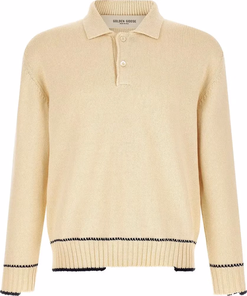 Golden Goose White Cotton Polo Shirt
