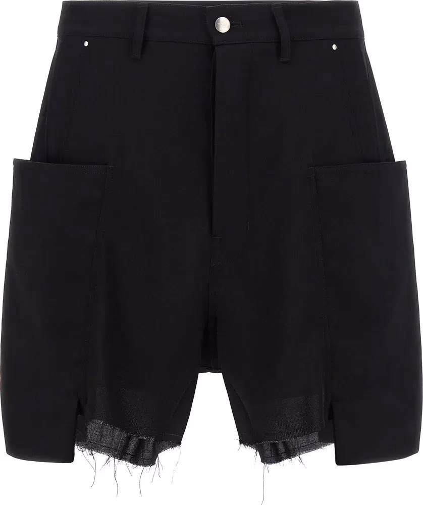 Rick Owens Black Wool Bermuda Shorts