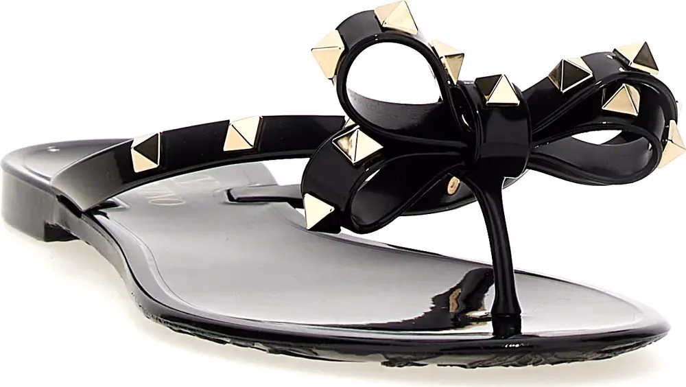 Valentino Garavani Black PVC Slides
