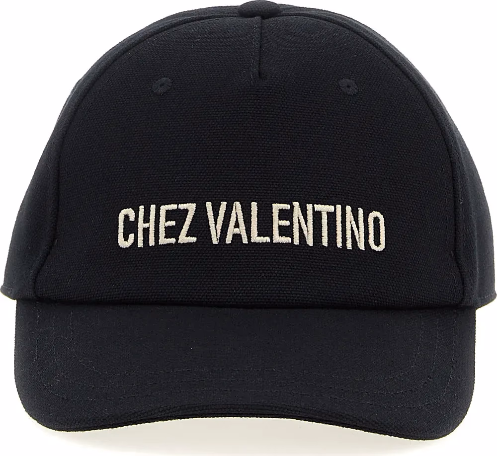 Valentino Garavani Black Cotton Cap (Baseball Hat)