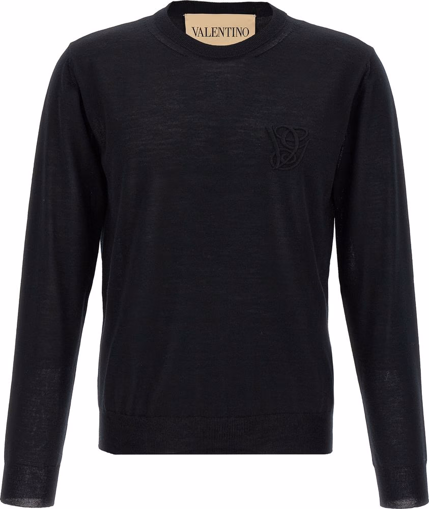 Valentino Garavani Black Virgin Wool Cardigan