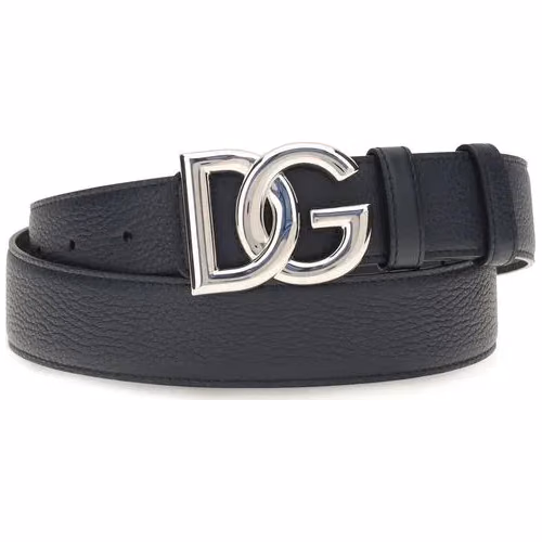 Dolce & Gabbana Black Calf Leather Bos Taurus Regular Belt
