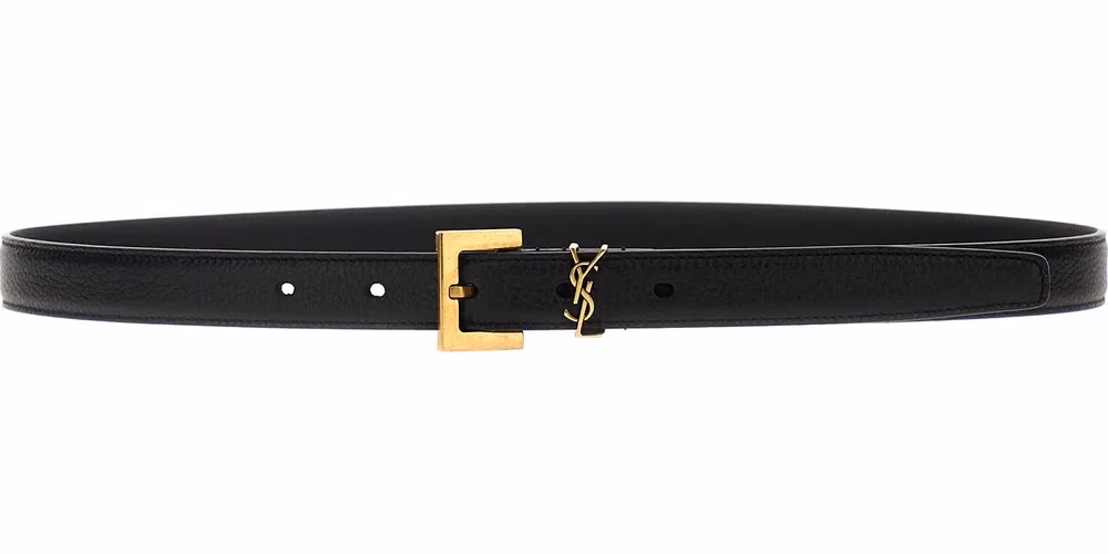 Saint Laurent Black Calfskin Regular Belt