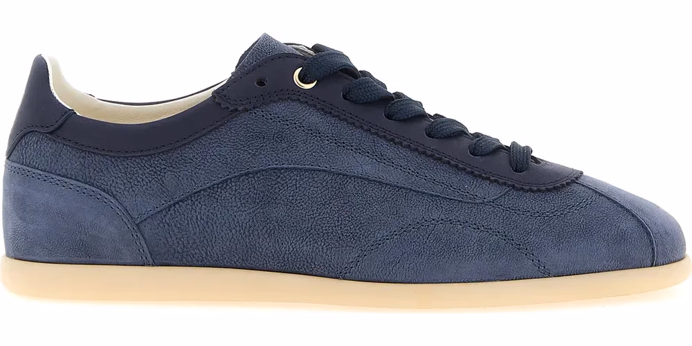 Brunello Cucinelli Blue Calfskin Low Top Sneakers