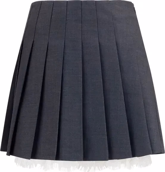 Self-Portrait Gray Polyamide Mini Skirt