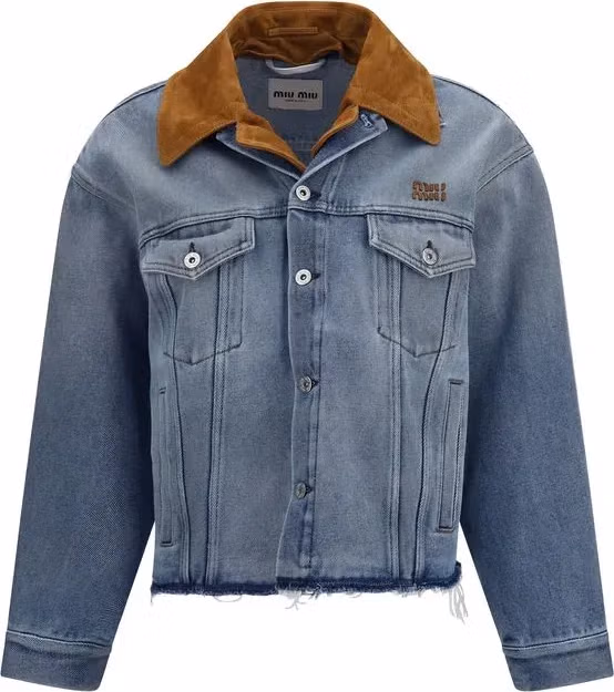 Miu Miu Blue Cotton Denim Jacket