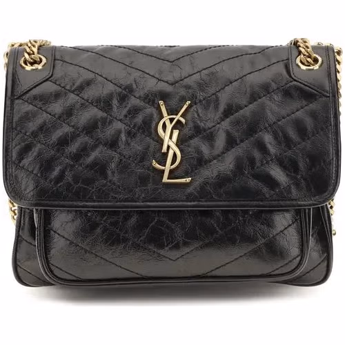 Saint Laurent Black Calf Leather Bos Taurus Shoulder Bag