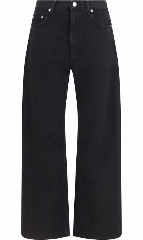 Haikure Black Cotton Straight-Leg Jeans