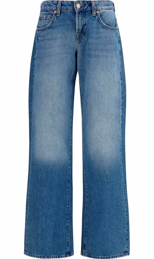 7FOR Blue Cotton Straight-Leg Jeans