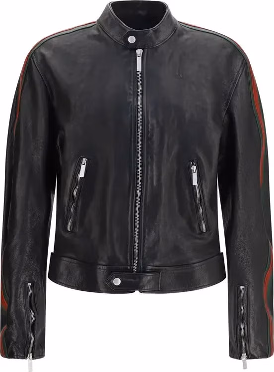 Gucci Black Buffalo Leather Bomber