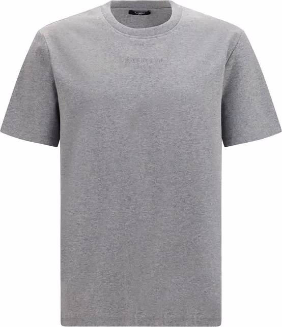 Balmain Gray Cotton T-Shirt