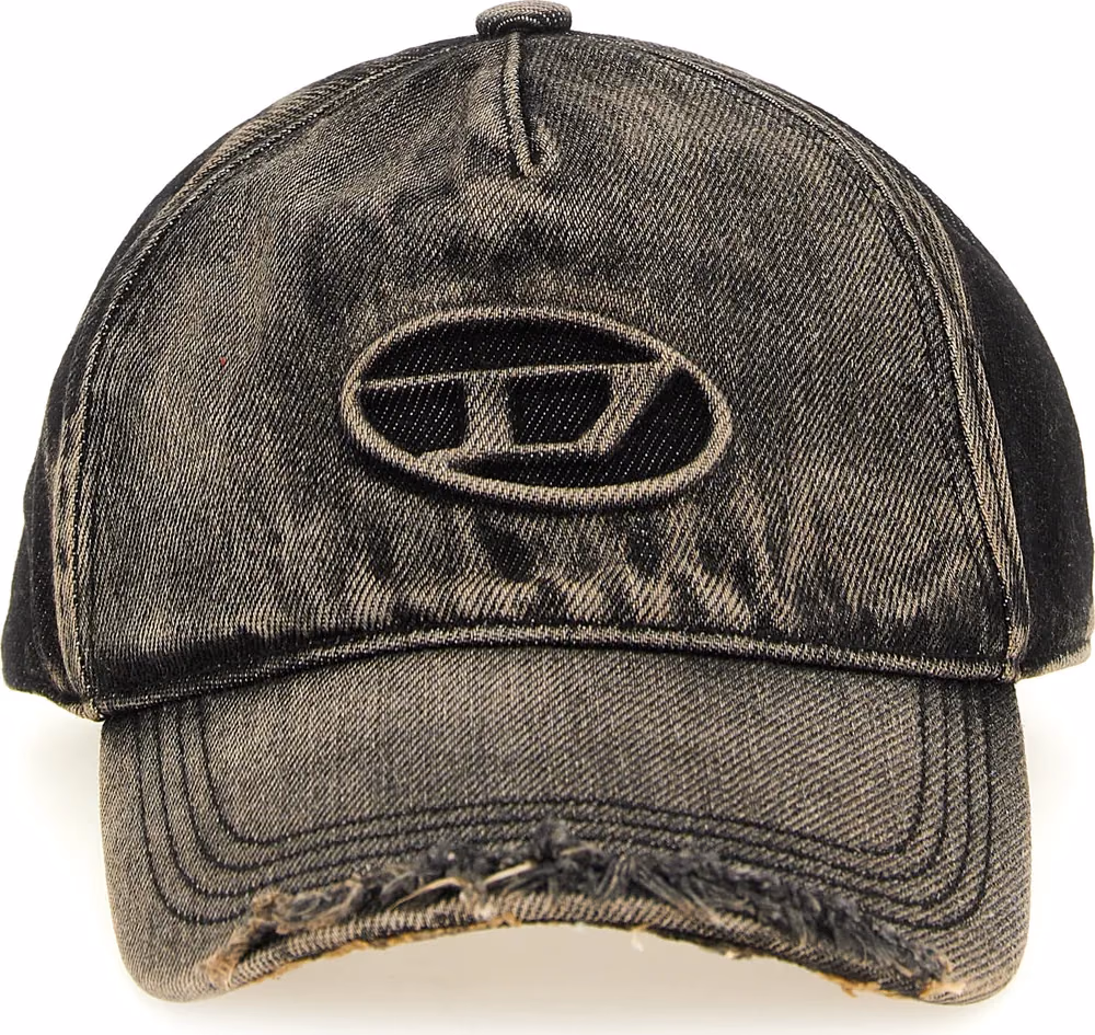Diesel Black Cotton Cap (Baseball Hat)