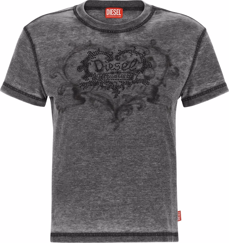 Diesel Gray Polyester T-Shirt