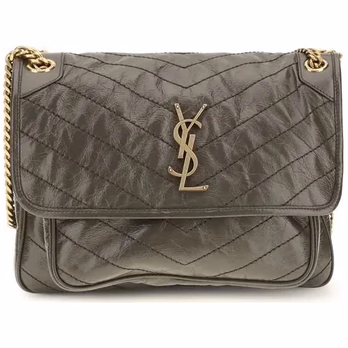 Saint Laurent Bicolor Calf Leather Bos Taurus Shoulder Bag