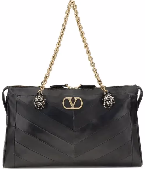 Valentino Garavani Black Lamb Ovis Aries Aries Shoulder Bag