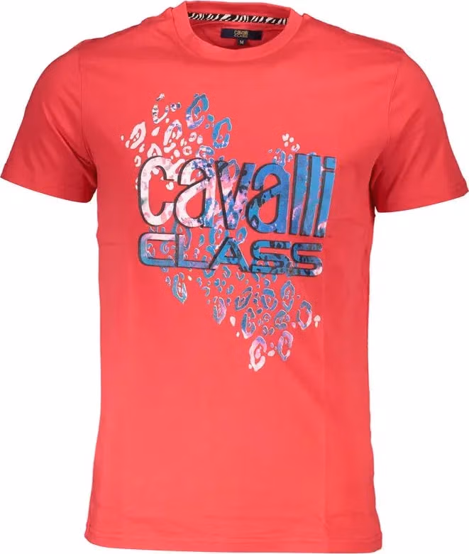 Cavalli Class Rosso Cotton Men's T-Shirt
