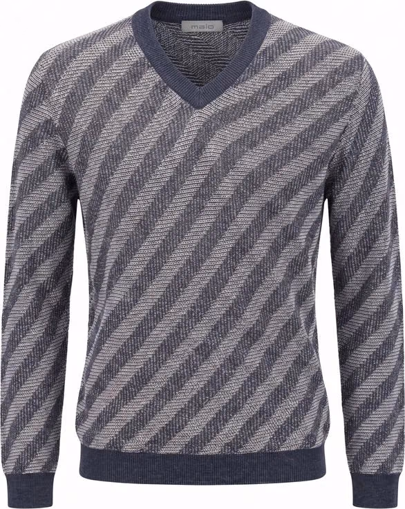 Malo Blue Linen Men Sweater