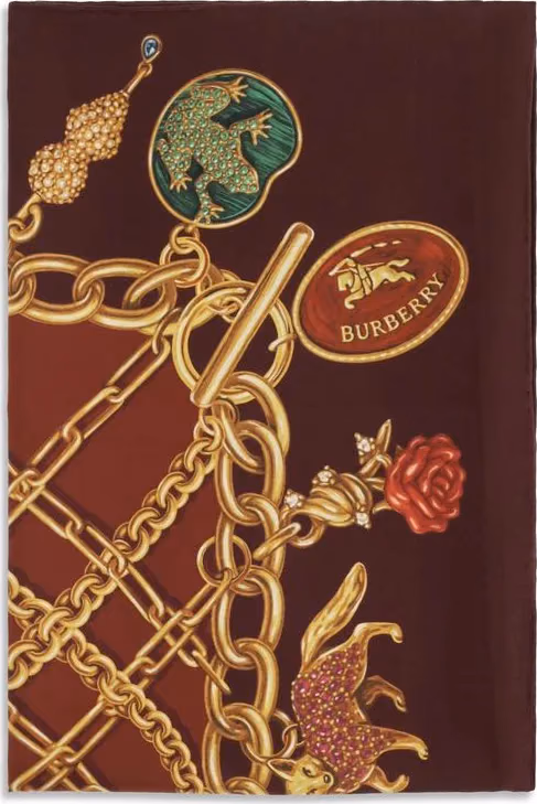 Burberry Bordeaux Silk Scarf