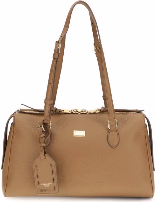 Dolce & Gabbana Beige Calf Leather Bos Taurus Shoulder Bag