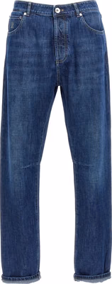 Blue Cotton Relaxed Fit Jeans
