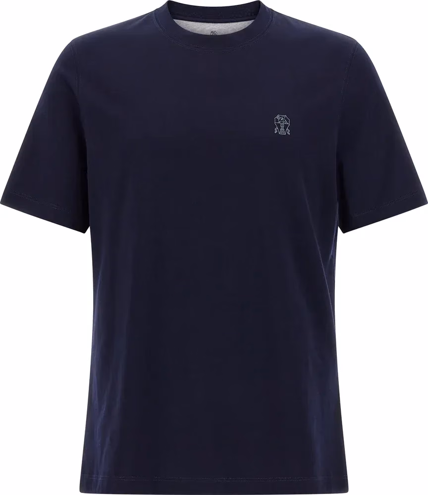 Brunello Cucinelli Blue Cotton T-Shirt