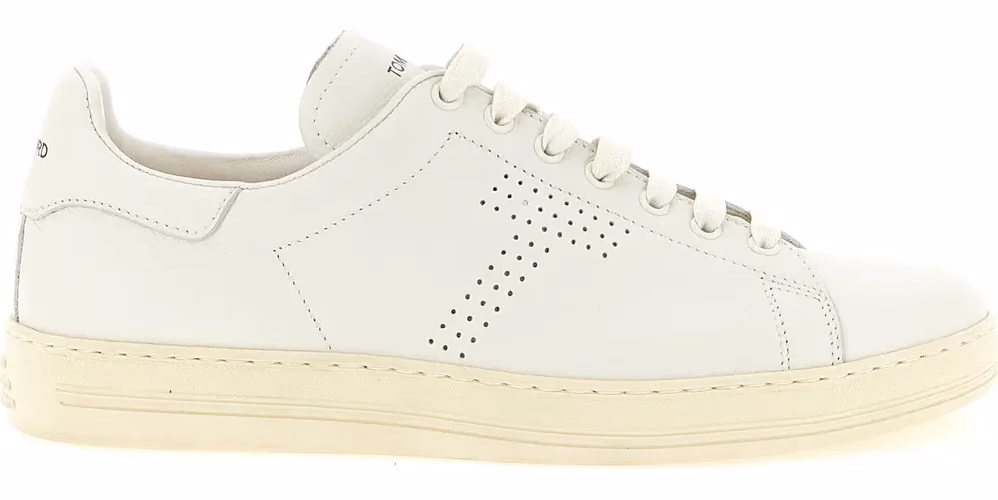 Tom Ford White Leather Low Top Sneakers