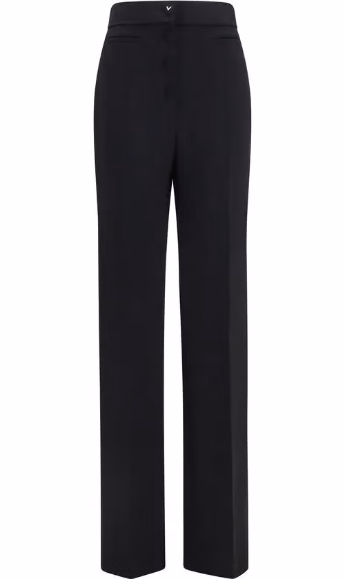 Valentino Garavani Black Wool Oves Aries Flared Pants