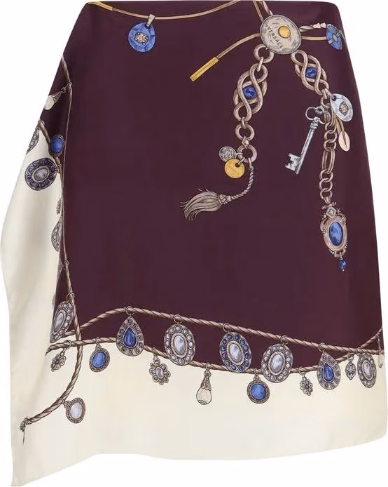 Versace Bordeaux Silk Mini Skirt