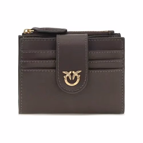 PINKO Brown Calf Leather Bos Taurus Wallet