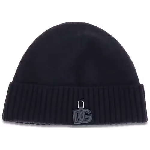 Dolce & Gabbana Black Wool Oves Aries Beanie