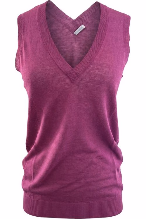Malo Purple Linen Women Tank