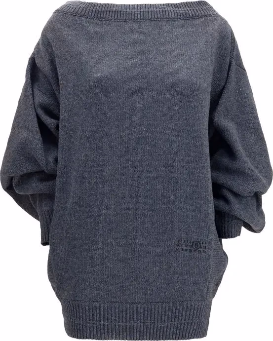 MM6 Gray Wool Oves Aries Casual Dress