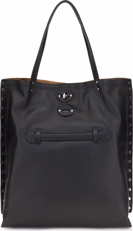 Zanellato Black Calf Leather Bos Taurus Shoulder Bag