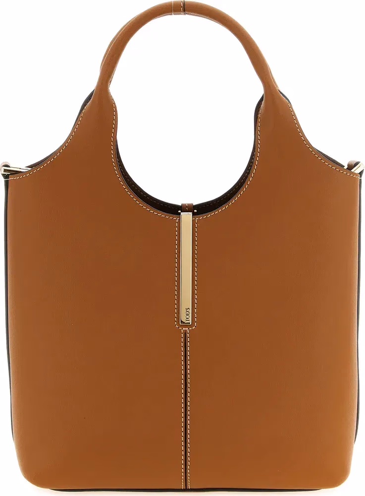 Tod's Brown Calfskin Tote Bag
