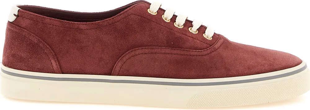 Brunello Cucinelli Bordeaux Calfskin Low Top Sneakers
