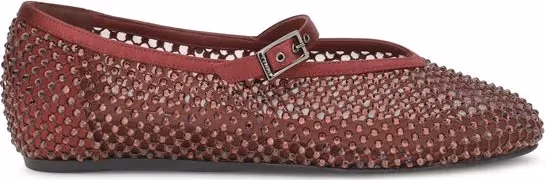 LE SILLA Bordeaux Calf Leather Bos Taurus Ballet Flats