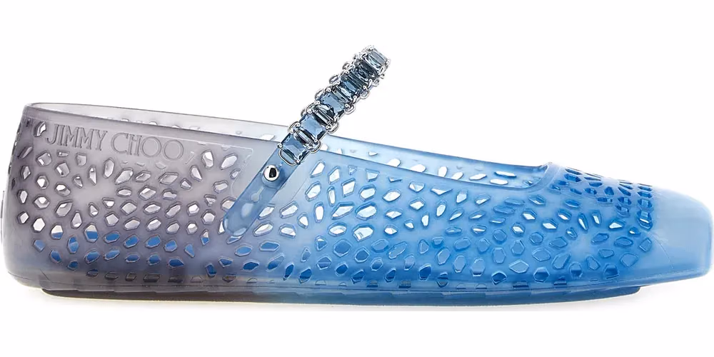 Jimmy Choo Blue Plastic Ballet Flats