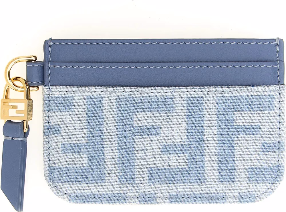 Fendi Blue Cotton Cardholder