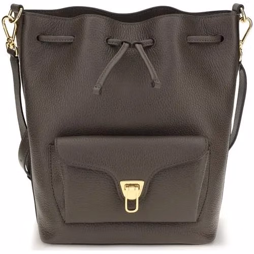 Coccinelle Brown Calf Leather Bos Taurus Backet Bag