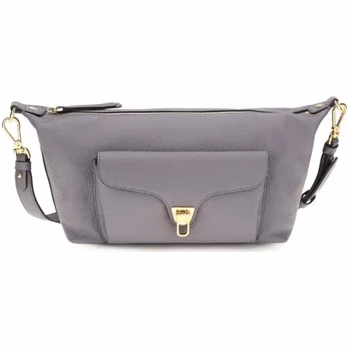Coccinelle Gray Calf Leather Bos Taurus Shoulder Bag