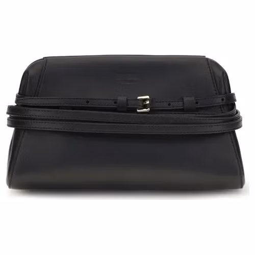 Moschino Black Goatskin Clutch Bag