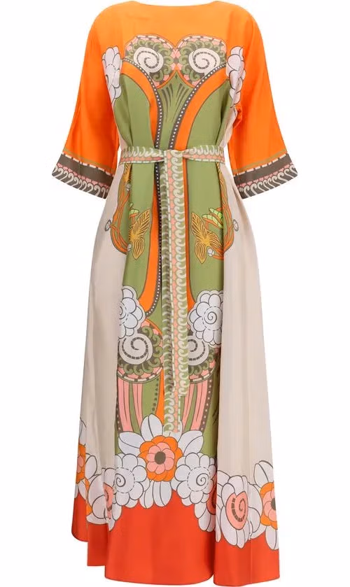 La Double J Multicolor Silk Casual Dress
