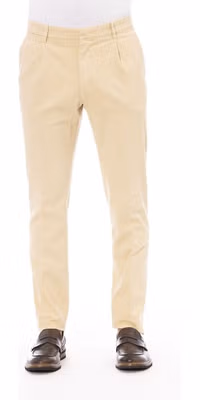 Beige Cotton Men Pants